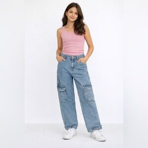 Mango Light Blue Wide Leg Jeans